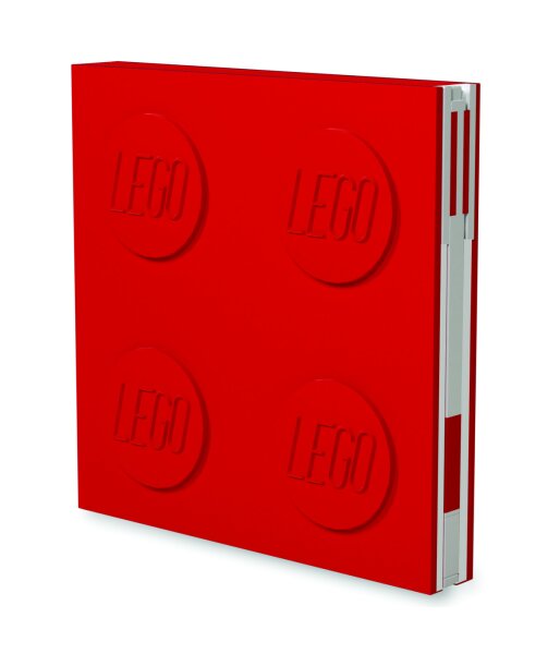 LEGO verschließbares Notizbuch Rot mit Gelstift