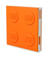 LEGO verschließbares Notizbuch orange mit Gelstift